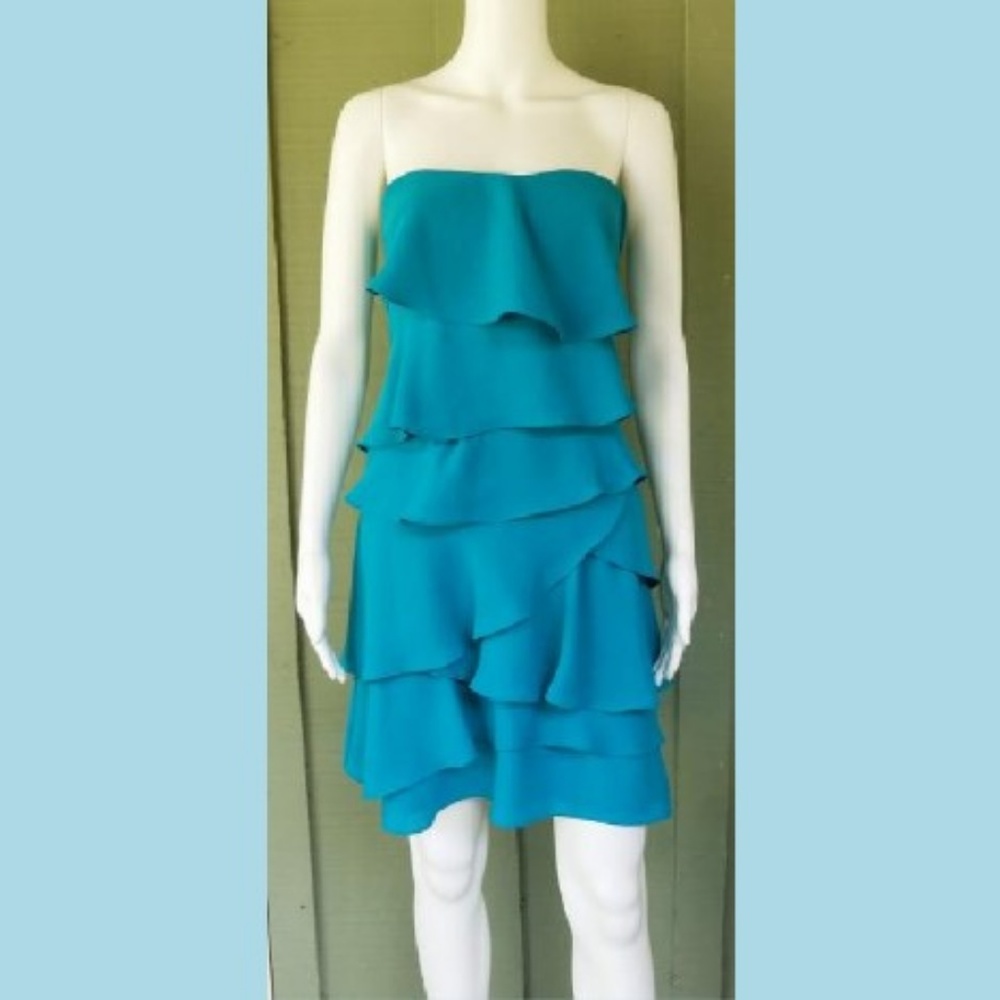 NWT BCBG Max Azria Ginger Blue Jade Tiered Dress